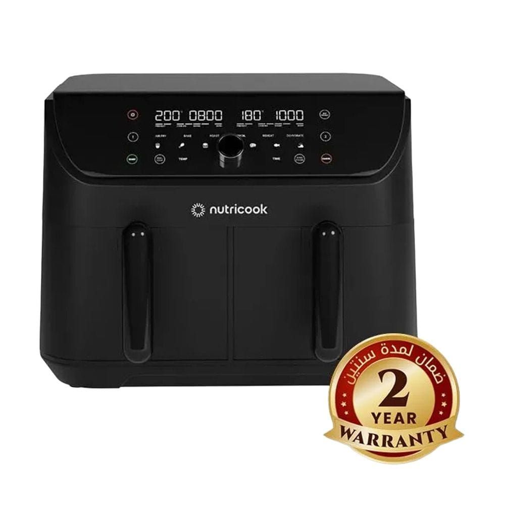 Nutricook Air Fryer Duo 2 Vision 8.5L Digital Air Fryer – Dual Basket Cooking, Visible Cooking Window, Rapid Hot Air Oil-Free Frying | NC-AFD185V