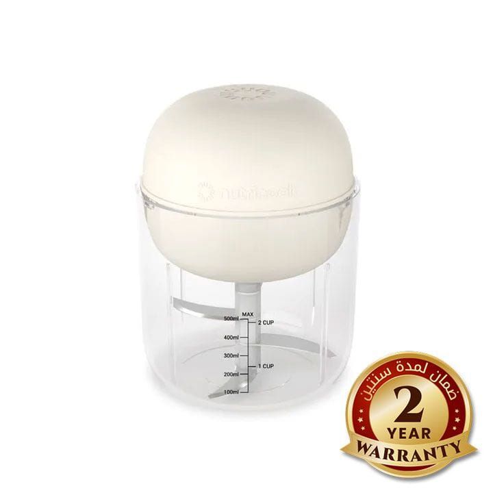 Nutricook Choppi Portable Rechargeable Chopper 500ml – Cordless USB Charging, Stainless Steel Blades, Compact Kitchen Prep Tool - Dessert Sand | CH600S-ME