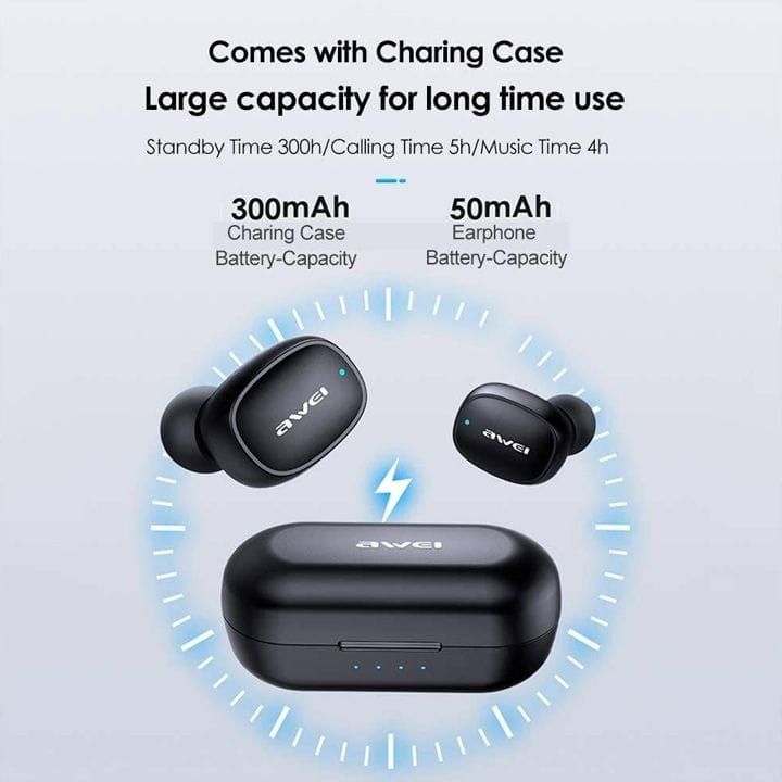 Awei Bluetooth 5.0 Wireless Waterproof Earphones with Dynamic Speaker | T13