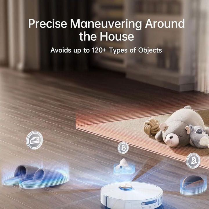 Dreame X40 Ultra Robot Vacuum Cleaner, Liftable Side Brush, Extendable Side Brush, Mop Extend, Mop Removal, Auto Mop Cleaning - White - RLX63CE2 (Open Piece/Display Unit)