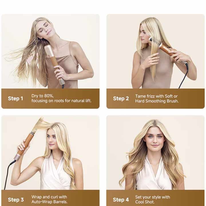 Dreame Air Style Pro Hair Styler, Advanced Airflow Technology, Multiple Attachments, Fast Drying And Styling, Salon-Quality Results - Gold - AMF18A