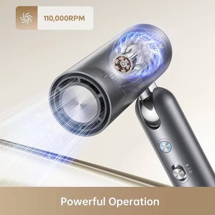 Dreame Pocket Hair Dryer, Compact And Convenient, Fast Drying With High Speed Motor, Low Noise Drying, Negative Ions - Grey - AHD51