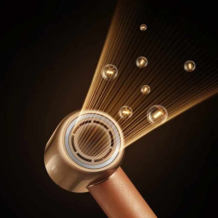 Dreame Hair Miracle Hair Dryer, Advanced Ionic Technology, High-Speed Drying, Quiet Operation, Durable And Long-Lasting, Convenient Storage - Gold - AHD9