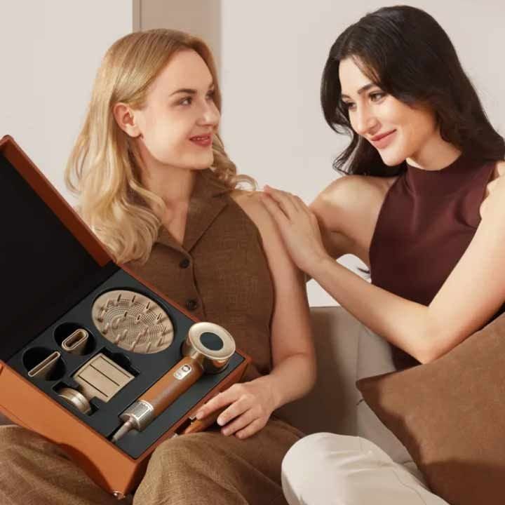 Dreame Hair Miracle Hair Dryer, Advanced Ionic Technology, High-Speed Drying, Quiet Operation, Durable And Long-Lasting, Convenient Storage - Gold - AHD9