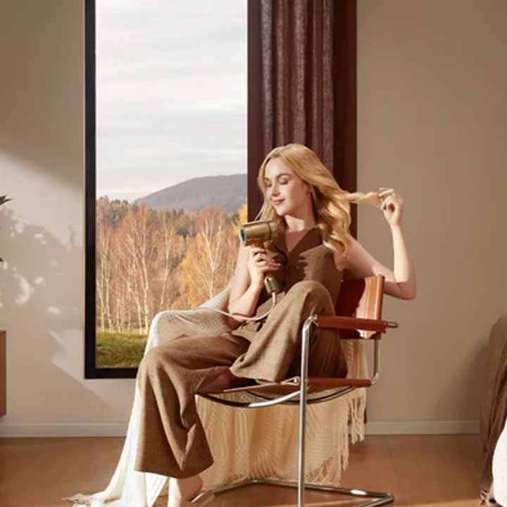 Dreame Hair Miracle Hair Dryer, Advanced Ionic Technology, High-Speed Drying, Quiet Operation, Durable And Long-Lasting, Convenient Storage - Gold - AHD9