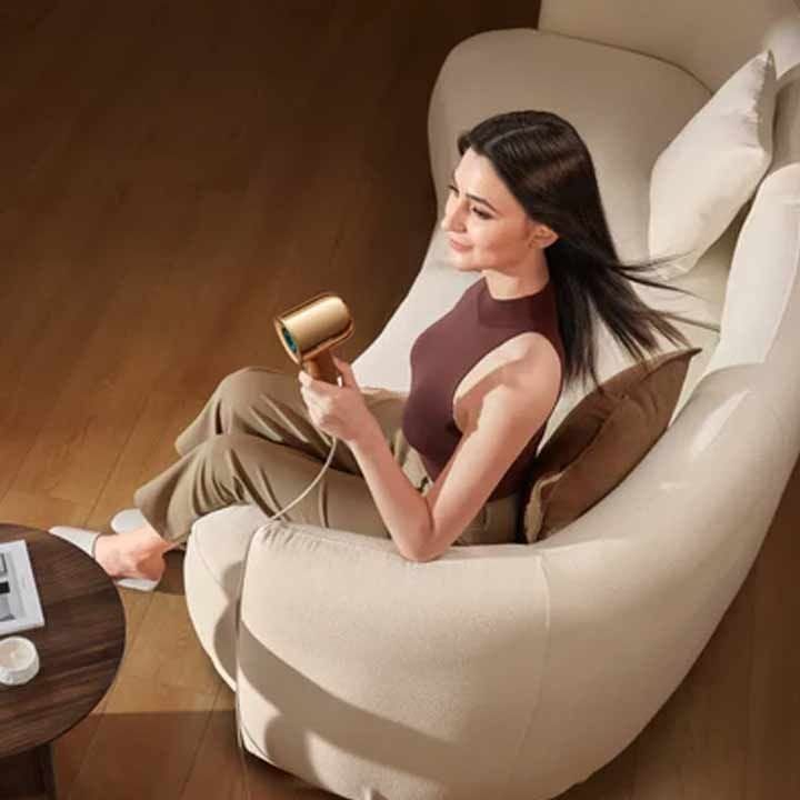 Dreame Hair Miracle Hair Dryer, Advanced Ionic Technology, High-Speed Drying, Quiet Operation, Durable And Long-Lasting, Convenient Storage - Gold - AHD9
