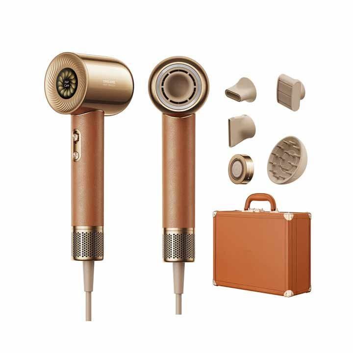 Dreame Hair Miracle Hair Dryer, Advanced Ionic Technology, High-Speed Drying, Quiet Operation, Durable And Long-Lasting, Convenient Storage - Gold - AHD9