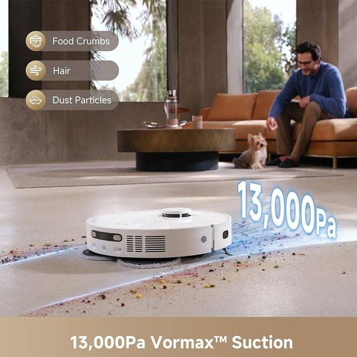 Dreame D20 Ultra Robot Vacuum Cleaner And Mop, Auto-Empty 100 Days, Self-Cleaning, Drying Dock, Mop Raising, Smart Mapping - White - RLD31SE