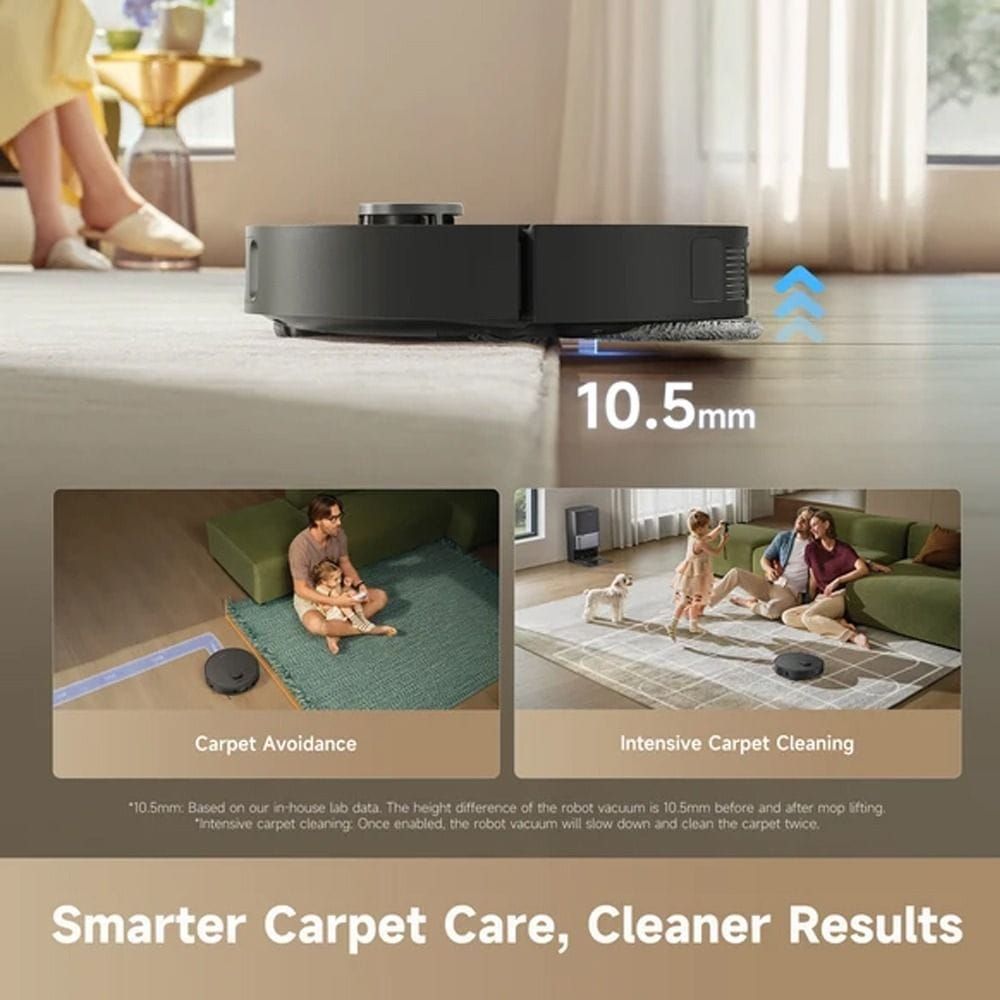 Dreame D30 Ultra Robotic Vacuum Cleaner, 25000Pa Vormax Suction, MopExtend RoboSwing, Self-Cleaning PowerDock & AI Navigation | Black - RTD31TE