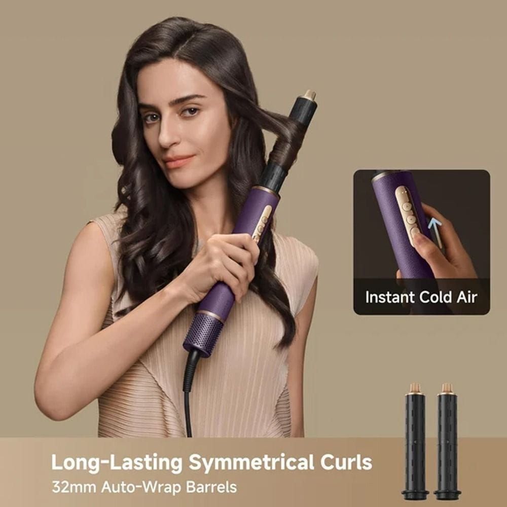 Dreame Air Style Pro Hair Styler, Advanced Airflow Technology, Multiple Attachments, Fast Drying And Styling, Salon-Quality Results - Purple - AMF18A