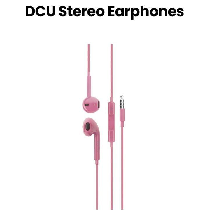 DCU Tecnologic Stereo Earphones 3.5 mm Jack – Pink |34151002
