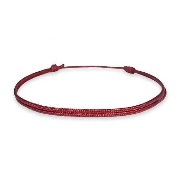 Luxury Signature Adjustable Nylon Bracelet, Maroon Unisex Wrist Bracelet, Everyday Casual Style