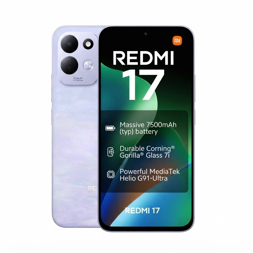 Xiaomi Redmi 17 Smartphone, 6GB RAM, 256GB Storage, 7500mAh Battery, 6.9" Immersive Display | Deep Blue