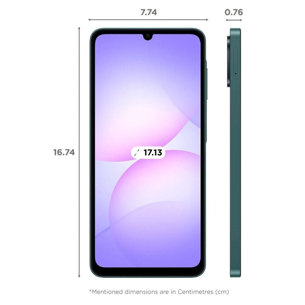 Samsung Galaxy A07s 4G Smartphone, 4GB RAM, 64GB Storage, 6.7-Inch PLS LCD Display, 50MP Rear Camera, 5000mAh Battery | Green | SM-A077FZGDMEA