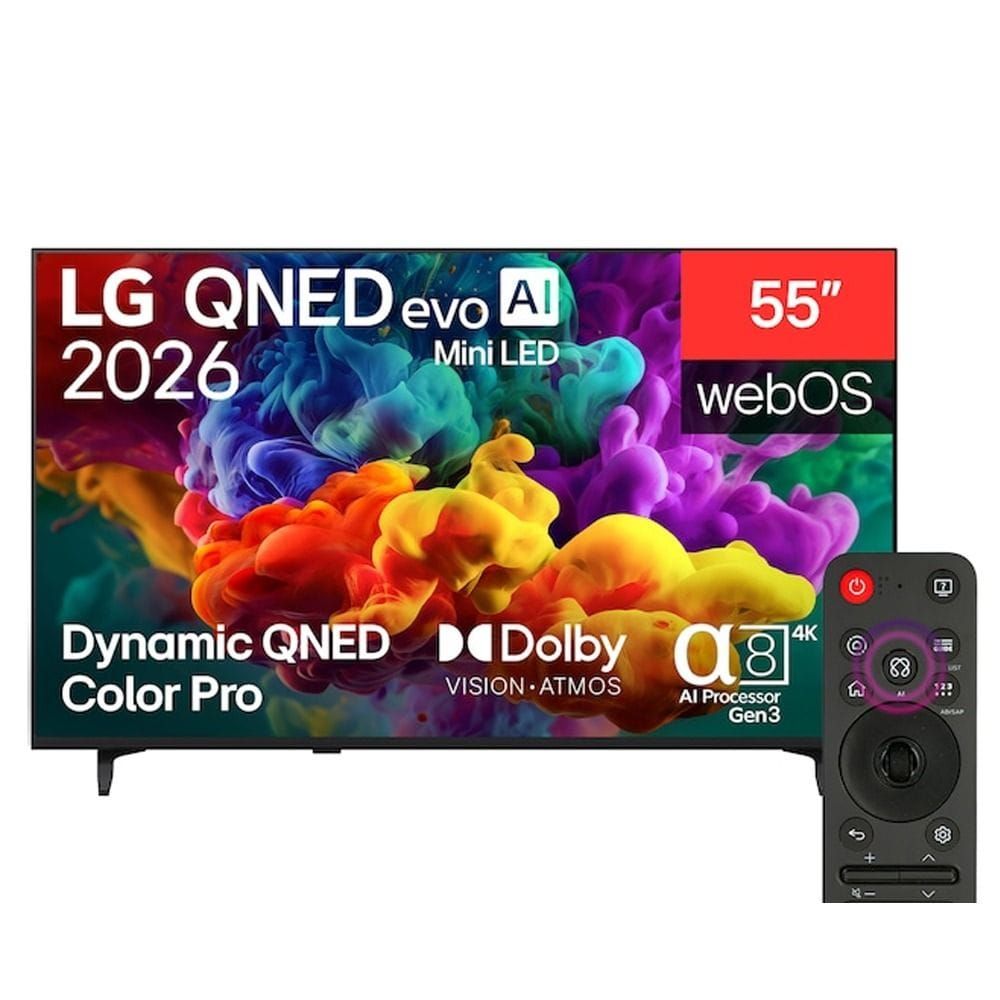 LG QNED85 55" QNED evo Mini LED 4K Smart TV, α8 AI Processor Gen3, 144Hz VRR, Dynamic QNED Color Pro, webOS | 55QNED85B6T.AMRG