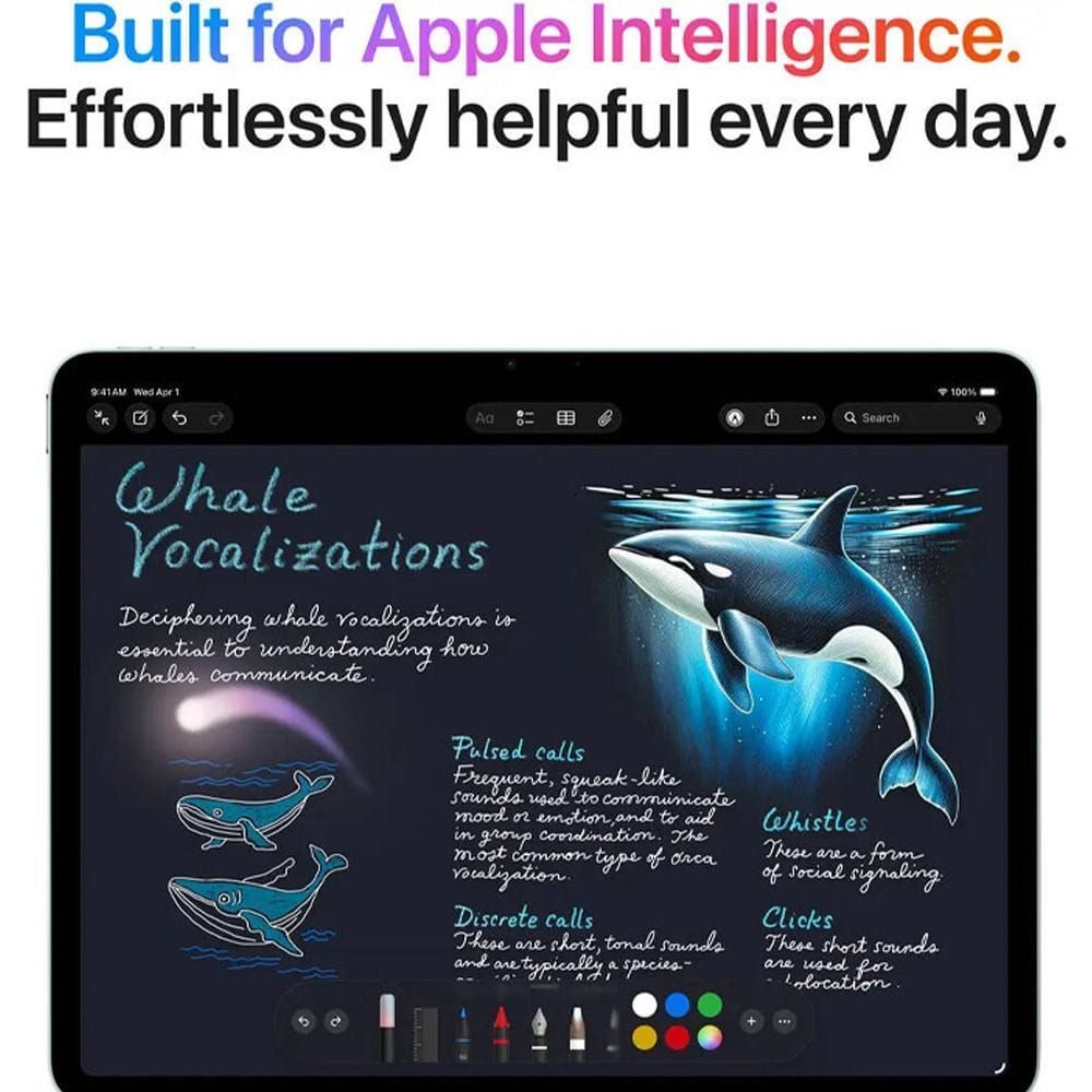 Apple iPad Air 13-inch Tablet, M4 Chip, Wi-Fi, 1TB Storage, Liquid Retina Display, Apple Intelligence, Touch ID | Starlight - MH654AB/A