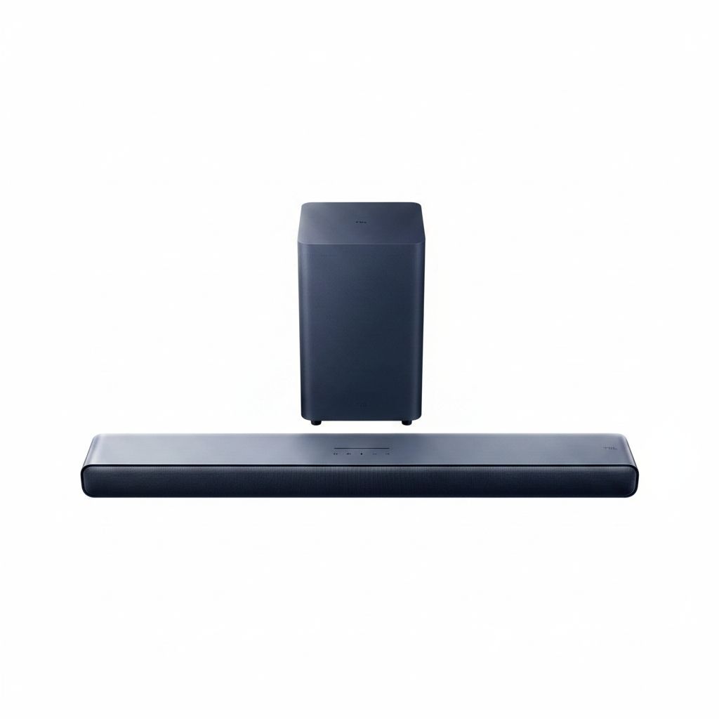 TCL 2.1 Channel Soundbar with Dolby Atmos, DTS Virtual:X, Wireless Subwoofer, Bluetooth, Auto Calibration - S55H - Black