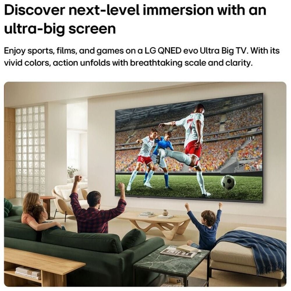 LG QNED84 75" QNED evo Mini LED 4K Smart TV, α8 AI Processor Gen3, 144Hz VRR, Dynamic QNED Color Pro, webOS | 75QNED84B6T.AMRG