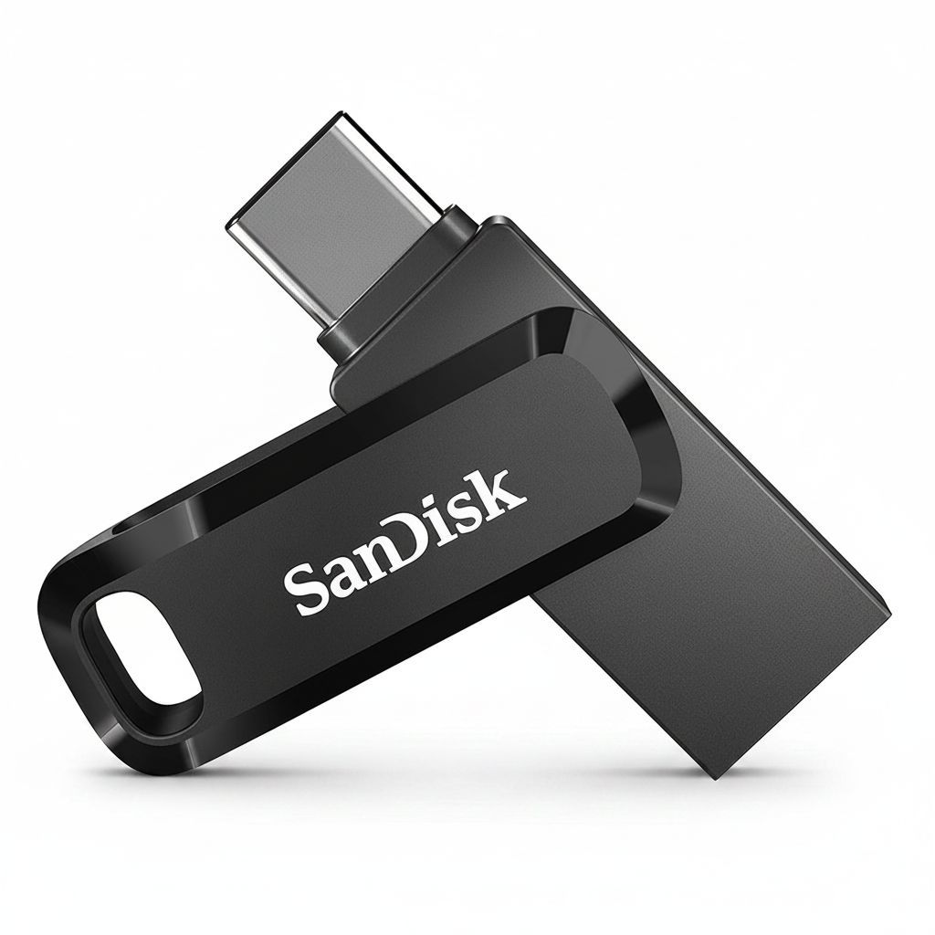 سانديسك ألترا دوال درايف جو USB Type-C سعة 32 جيجابايت، بسرعة تصل إلى 150 ميجابايت/ثانية ومتوافق مع OTG، أسود