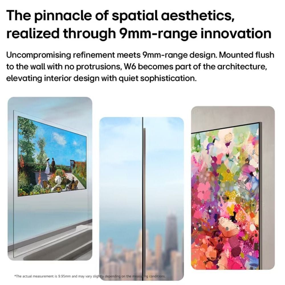 LG 77" Wallpaper Wireless OLED evo AI 4K Smart TV, Ultra-Thin Design, True Wireless Connectivity, Dolby Vision, webOS | OLED77W66LA.AMRG
