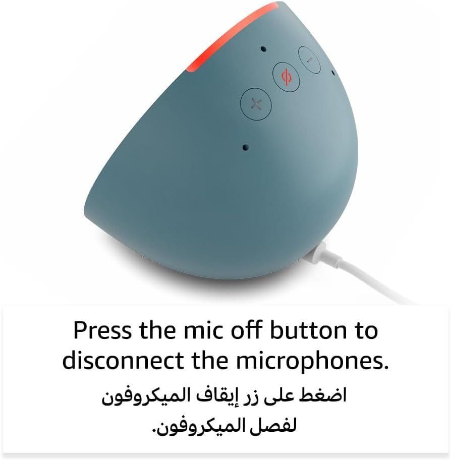 مكبر صوت أمازون إيكو بوب الذكي الصغير مع أليكسا، صوت كامل، اتصال بلوتوث وواي فاي، تحكم ذكي بالمنزل | فحمي
