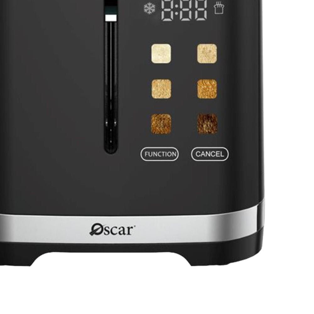 Oscar Platinum Series Digital 2-Slice Toaster, 800W, LED Display, 6 Browning Settings, Defrost & Cancel, Countdown Timer | OS-TBD02 - Black