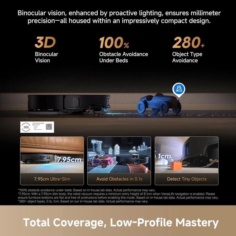 Dreame X60 Ultra Complete Robotic Vacuum Cleaner, 35kPa Suction, Hot Mop Self-Cleaning, Auto-Empty Dock & 3D Obstacle Avoidance | Black - RLX87DE