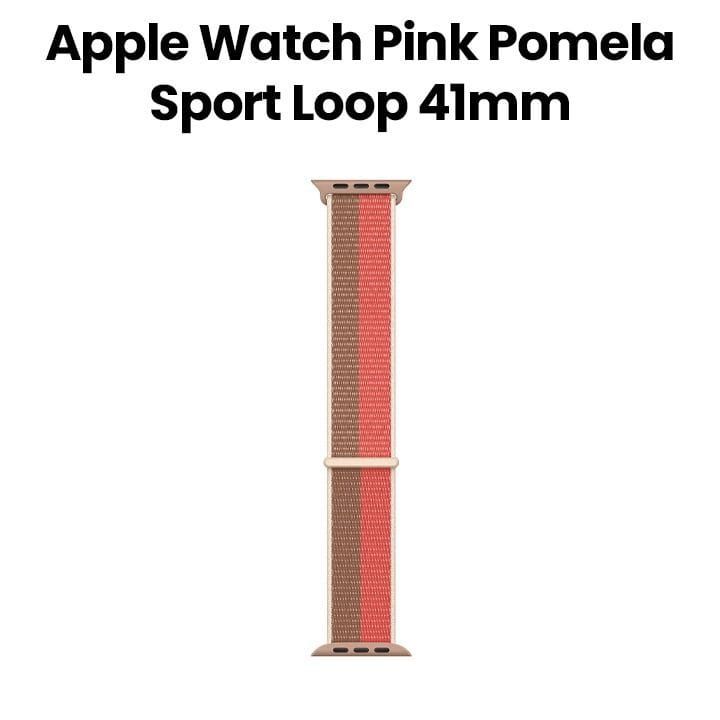 Apple Watch Sport Loop 41mm, Durable And Strong, Designed For Active Wear, Easy To Swap, Regular - Pink Pomelo/Tan - ML2P3ZM/A