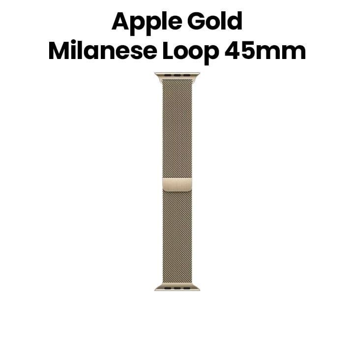 Apple Watch Milanese Loop 45mm, Magnetic Adjustable Closure, Comfortable Fit, Elegant Stainless Steel Mesh - Gold - ML763ZM/A