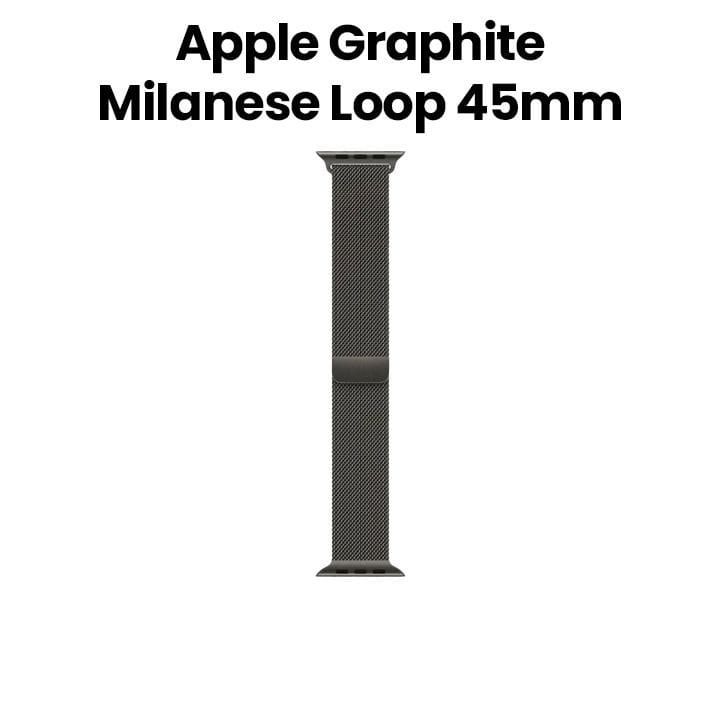 Apple Watch Milanese Loop 45mm, Magnetic Adjustable Closure, Comfortable Fit, Elegant Stainless Steel Mesh - Graphite - ML773ZM/A