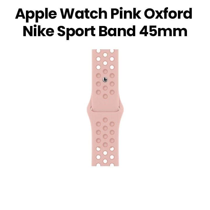 Apple Watch Nike Sport Band 45mm, High-Performance Fluoroelastomer, Regular - Pink Oxford/Rose Whisper - MN6Q3ZM/A