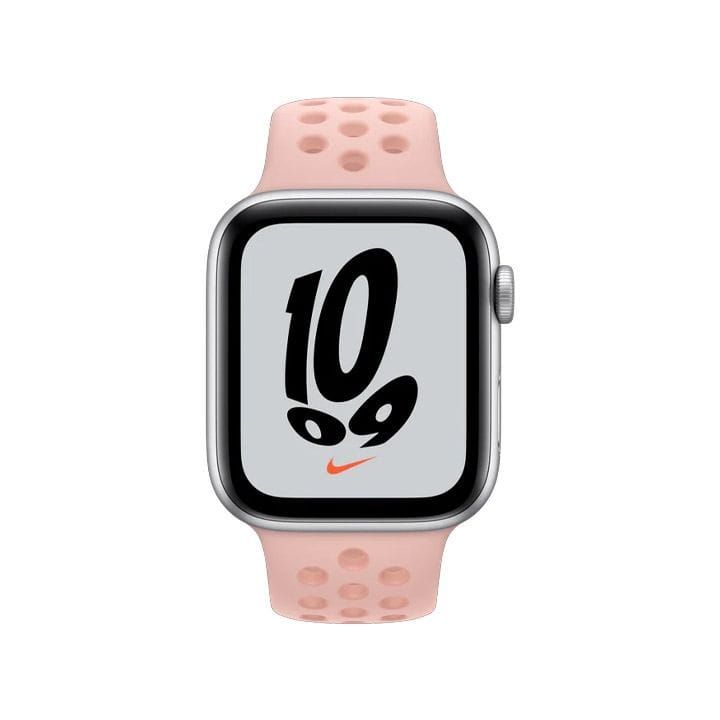 Apple Watch Nike Sport Band 45mm, High-Performance Fluoroelastomer, Regular - Pink Oxford/Rose Whisper - MN6Q3ZM/A