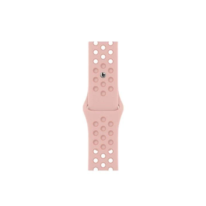 Apple Watch Nike Sport Band 45mm, High-Performance Fluoroelastomer, Regular - Pink Oxford/Rose Whisper - MN6Q3ZM/A