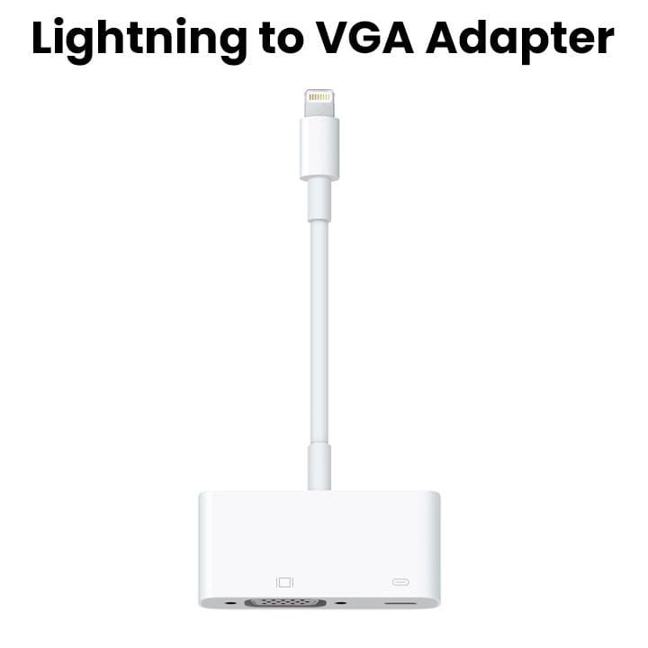 Apple Lightning To VGA Adapter, Trusted Performance, 20 Mbps Cable Speed - White - MD825ZM/A