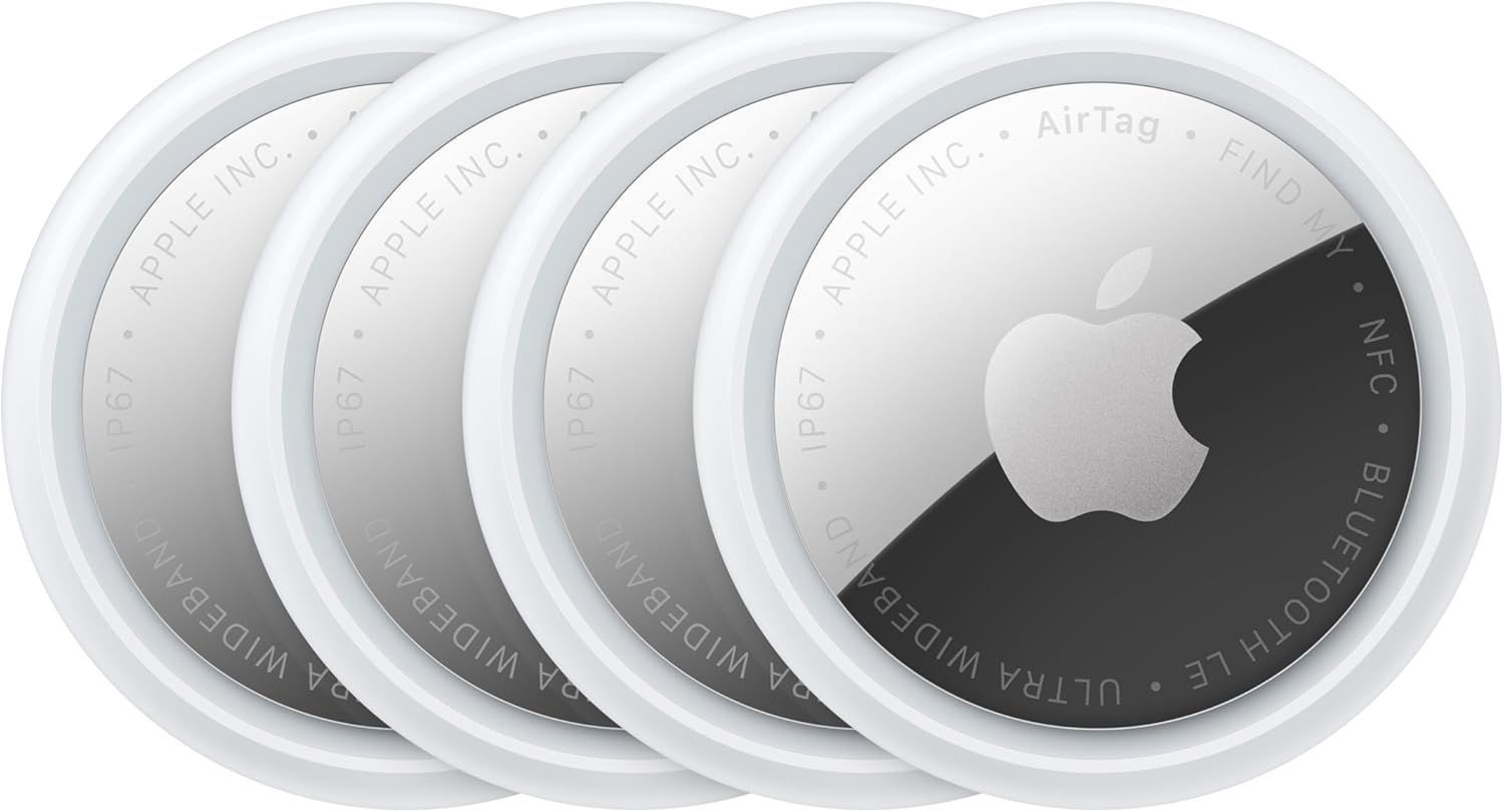 Apple AirTag (2nd Generation) - 4 Pack: Tracker for Keychain, Wallet, and More; Locator with Sound; Simple One-Tap Setup with iPhone or iPad; Key Finder with up to 1.5X Precision Finding Range*