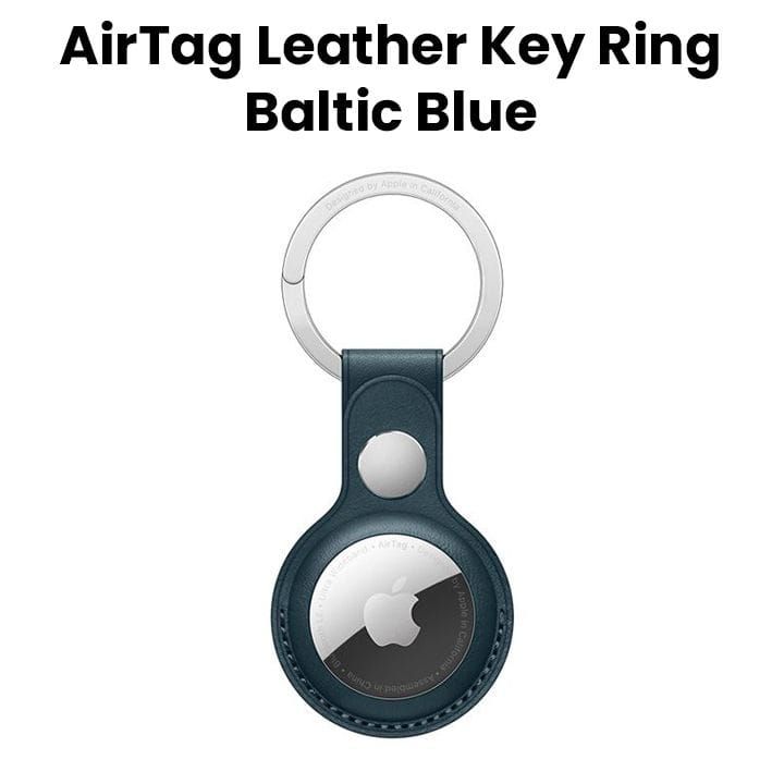 Apple AirTag Leather Key Ring, Snug Fit, Easy Attachment, Lightweight And Practical - Baltic Blue