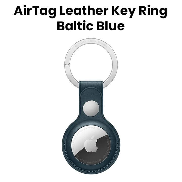 Apple AirTag Leather Key Ring, Snug Fit, Easy Attachment, Lightweight And Practical - Baltic Blue