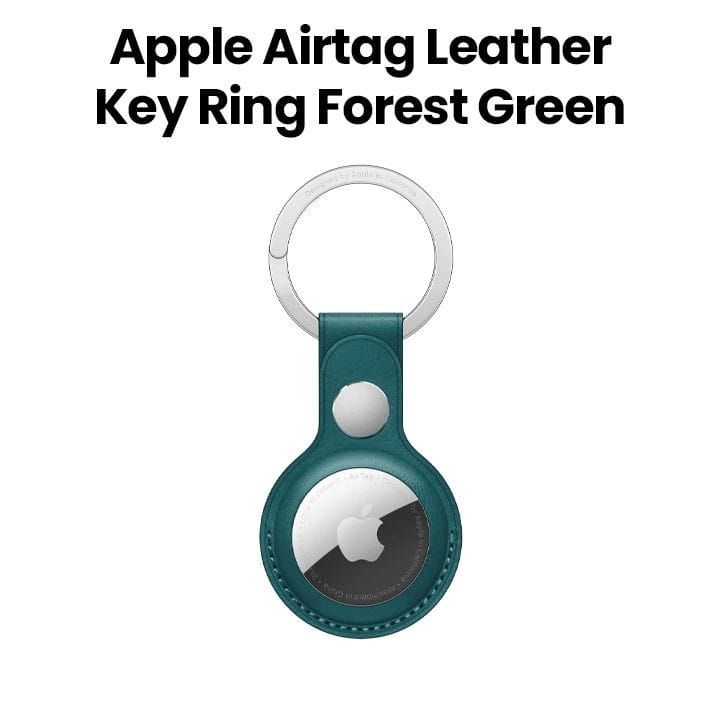 Apple AirTag Leather Key Ring, Snug Fit, Easy Attachment, Lightweight And Practical - Forest Green