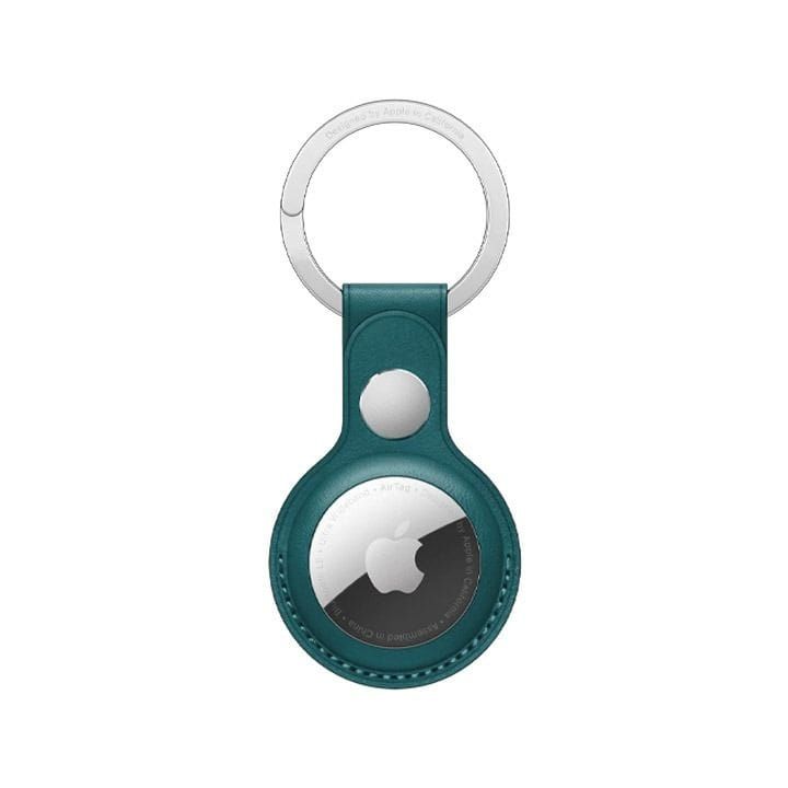 Apple AirTag Leather Key Ring, Snug Fit, Easy Attachment, Lightweight And Practical - Forest Green