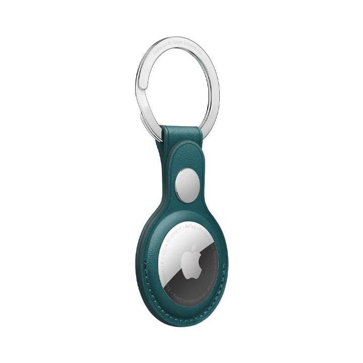 Apple AirTag Leather Key Ring, Snug Fit, Easy Attachment, Lightweight And Practical - Forest Green