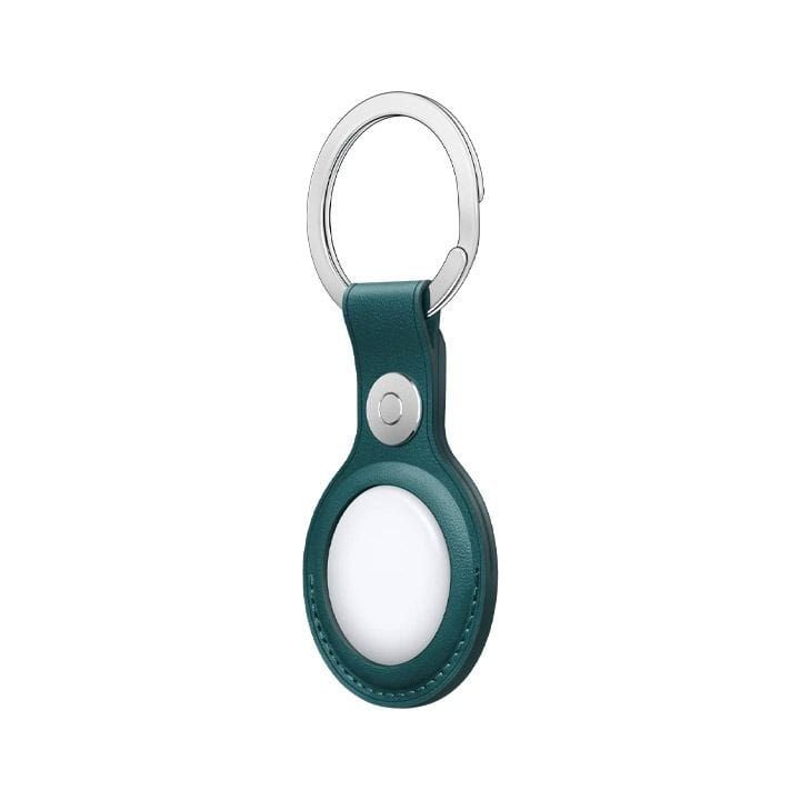 Apple AirTag Leather Key Ring, Snug Fit, Easy Attachment, Lightweight And Practical - Forest Green
