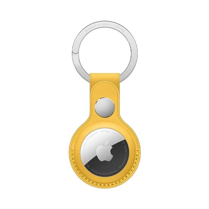 Apple AirTag Leather Key Ring, Snug Fit, Easy Attachment, Lightweight And Practical - Meyer Lemon