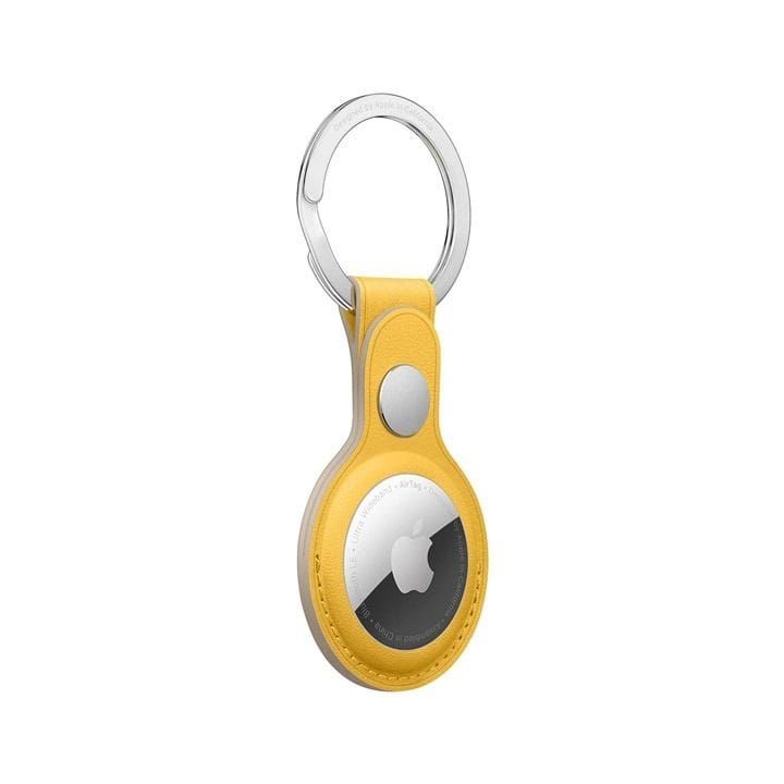 Apple AirTag Leather Key Ring, Snug Fit, Easy Attachment, Lightweight And Practical - Meyer Lemon