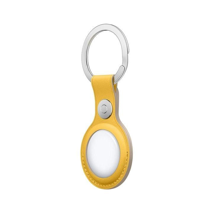 Apple AirTag Leather Key Ring, Snug Fit, Easy Attachment, Lightweight And Practical - Meyer Lemon