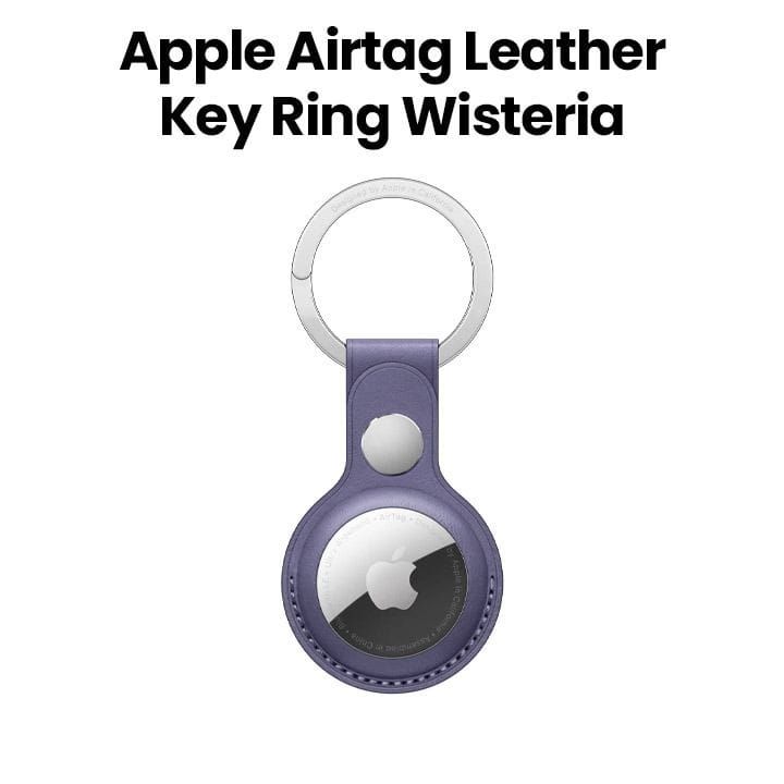 Apple AirTag Leather Key Ring, Snug Fit, Easy Attachment, Lightweight And Practical - Wisteria