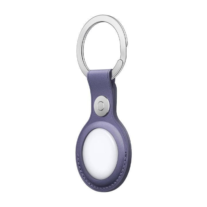 Apple AirTag Leather Key Ring, Snug Fit, Easy Attachment, Lightweight And Practical - Wisteria