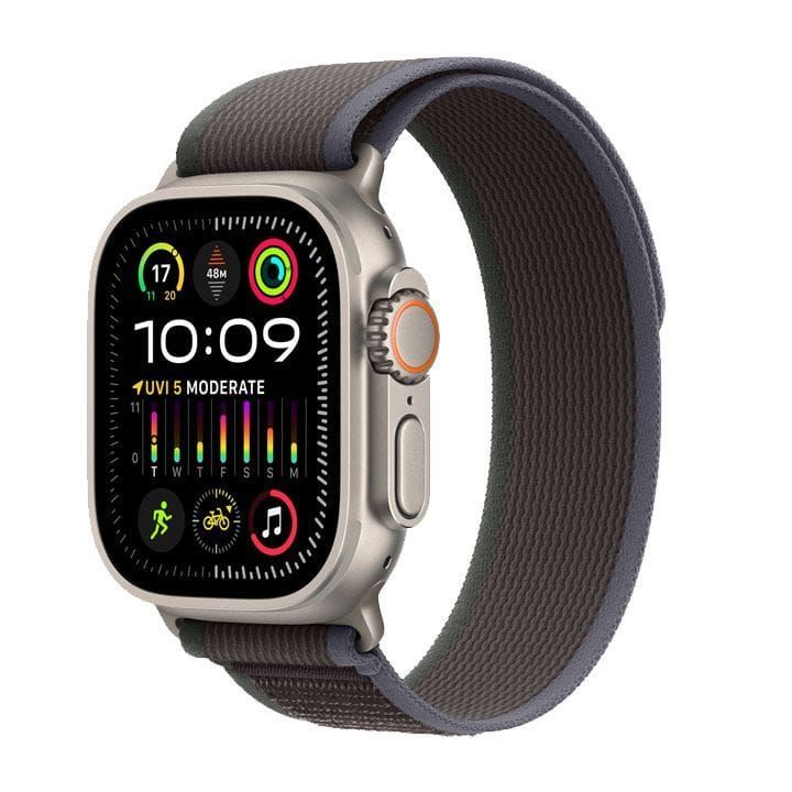 Apple Watch Ultra 2 GPS + Cellular, 49mm Titanium Case with Blue/Black Trail Loop - M/L