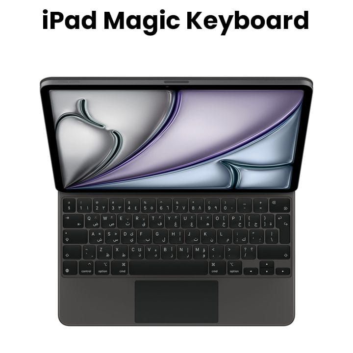Apple Magic Arabic Keyboard For iPad Pro 12.9 Inch 6th Generation, Backlit Keys, Scissor Mechanism, Smooth Angle Adjustability - Black