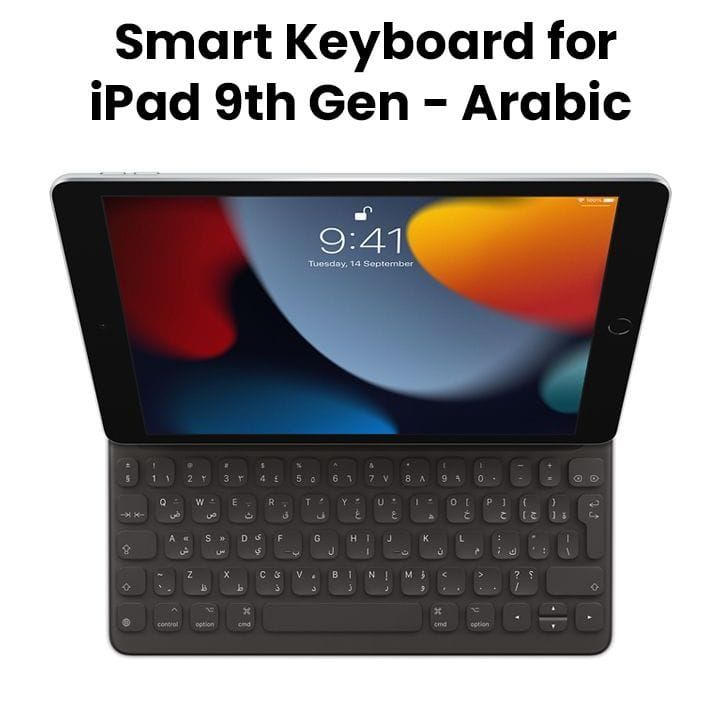 Apple Smart Arabic Keyboard For iPad 9th Generation, Comfortable Typing Experience, Slim And Lightweight Design - Black - MX3L2AB/A