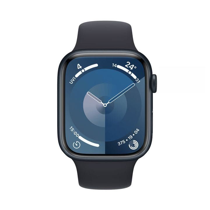 Apple Watch Series 9 GPS 45mm Starlight Aluminium Case with Midnight Sport Band S/M | MR993QA/A